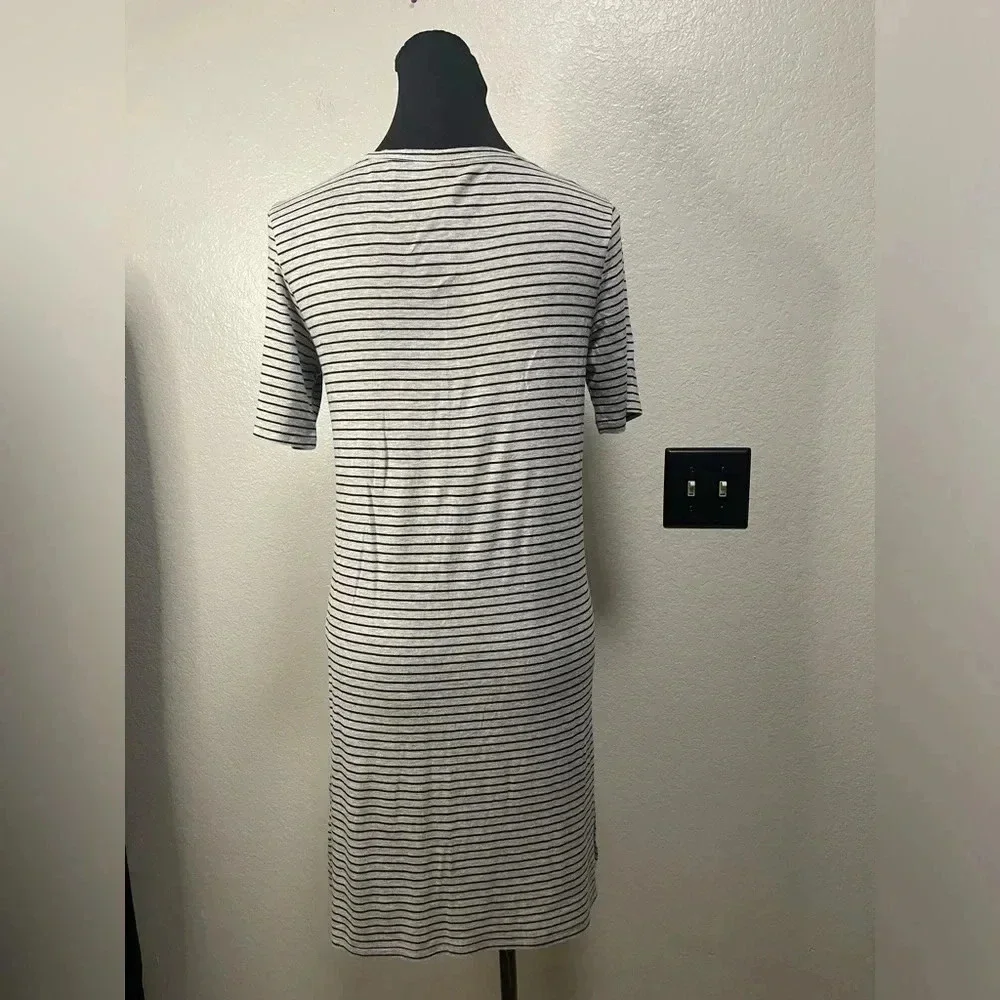 H&M Divided Grey and Black Striped Shirt Dress Size XS